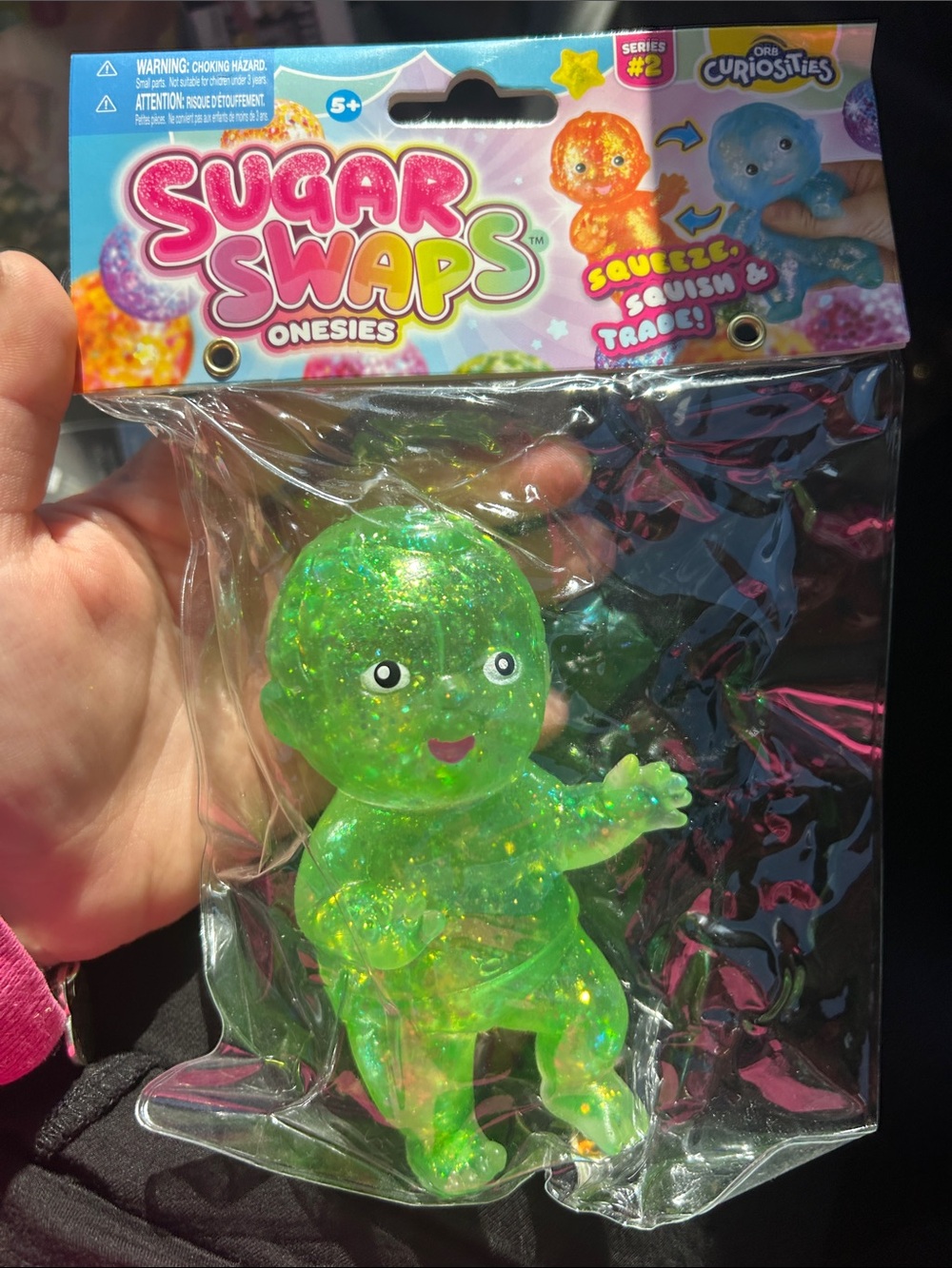 Sugar Swaps Onesies Green Glitter Squeeze Toy